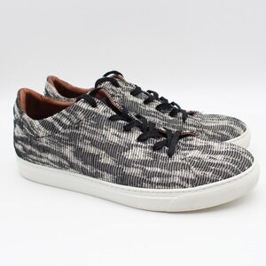 Aquatalia Sneakers Mens Size 12 Black White Textile Lace Up Casual Shoes